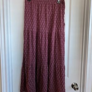 Knox Rose Burgundy Boho Maxi Skirt